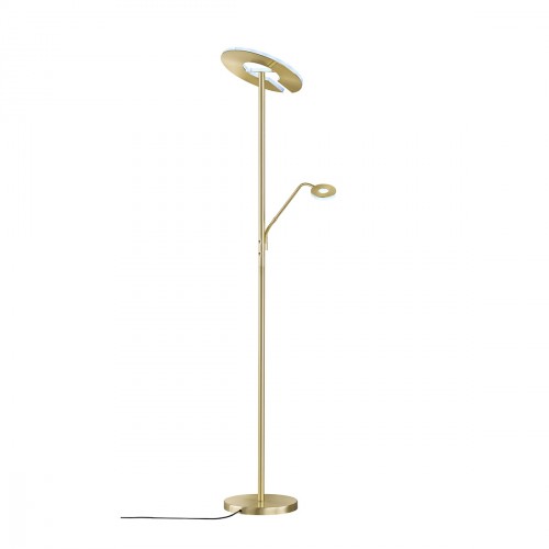 Lampadaire LED avec liseuse Kent 4500lm +890lm doré satiné
