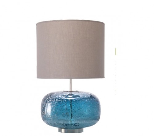 Lampe Porto en verre bleu H.59