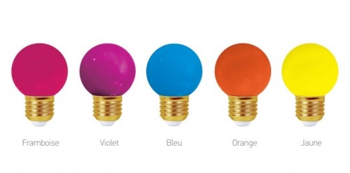 Lot de 5 ampoules E27 colorées pour guirlande extérieures 