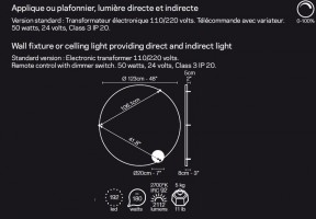 Applique/Plafonnier LED Curve Standard D.120 - Le Deun