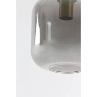 Jeancel Luminaire-Suspension verre gris fumé et laiton D.16