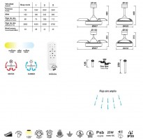Ventilateur de plafond Coin mini - dimensions- Mantra