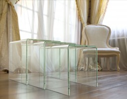 Tables gigognes verre cristallin