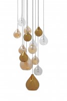 Jeancel Luminaire-Concept Verre-Suspension Circe Nymphe transparent, ambre, or - éteint