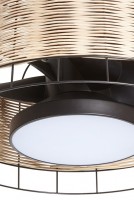 Jeancel Luminaire-MDC-Ventilateur de plafond avec télécommande noir et rotin
