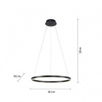 Suspension LED Cercle lumineux D.58 3650lm - noir