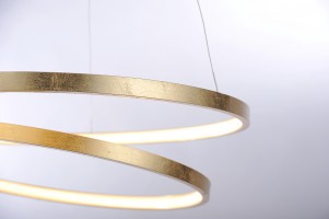 Suspension LED Roman 30W feuille d'or