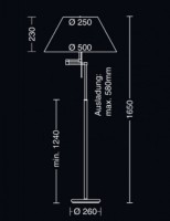 Lampadaire télescopique Charline - Nickel mat - 2 lumières