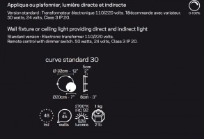 Applique/Plafonnier LED Curve Standard D.30 - Le Deun