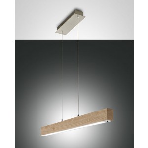 Suspension LED Badia bois chêne