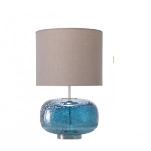 Lampe Porto en verre bleu H.59