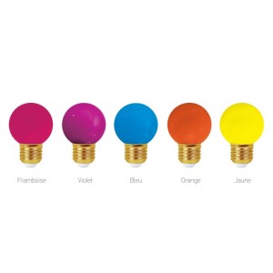 Lot de 5 ampoules E27 colorées pour guirlande extérieures 